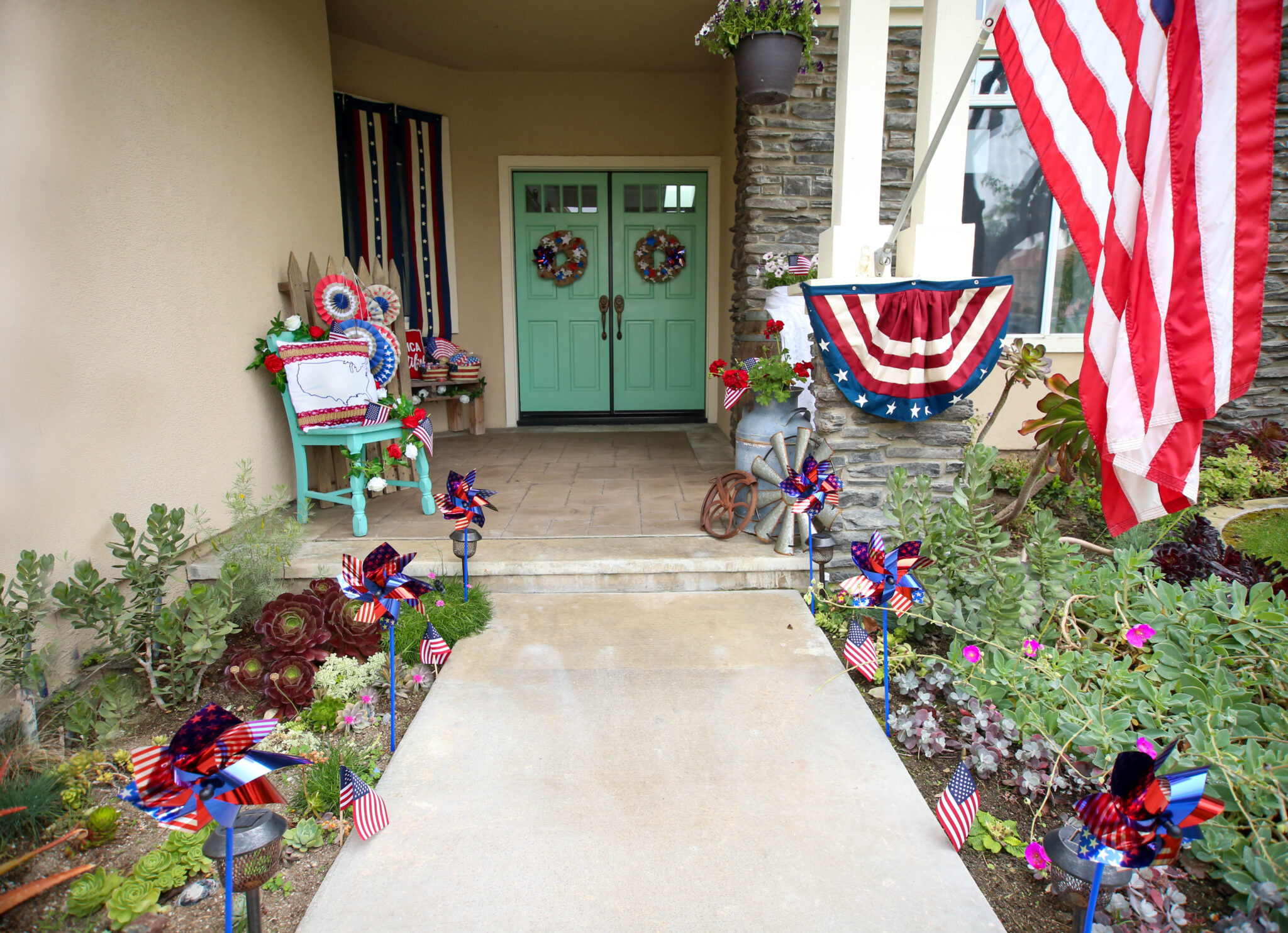 Patriotic Front Porch Decor For Fourth Of July And Remote Party Ideas