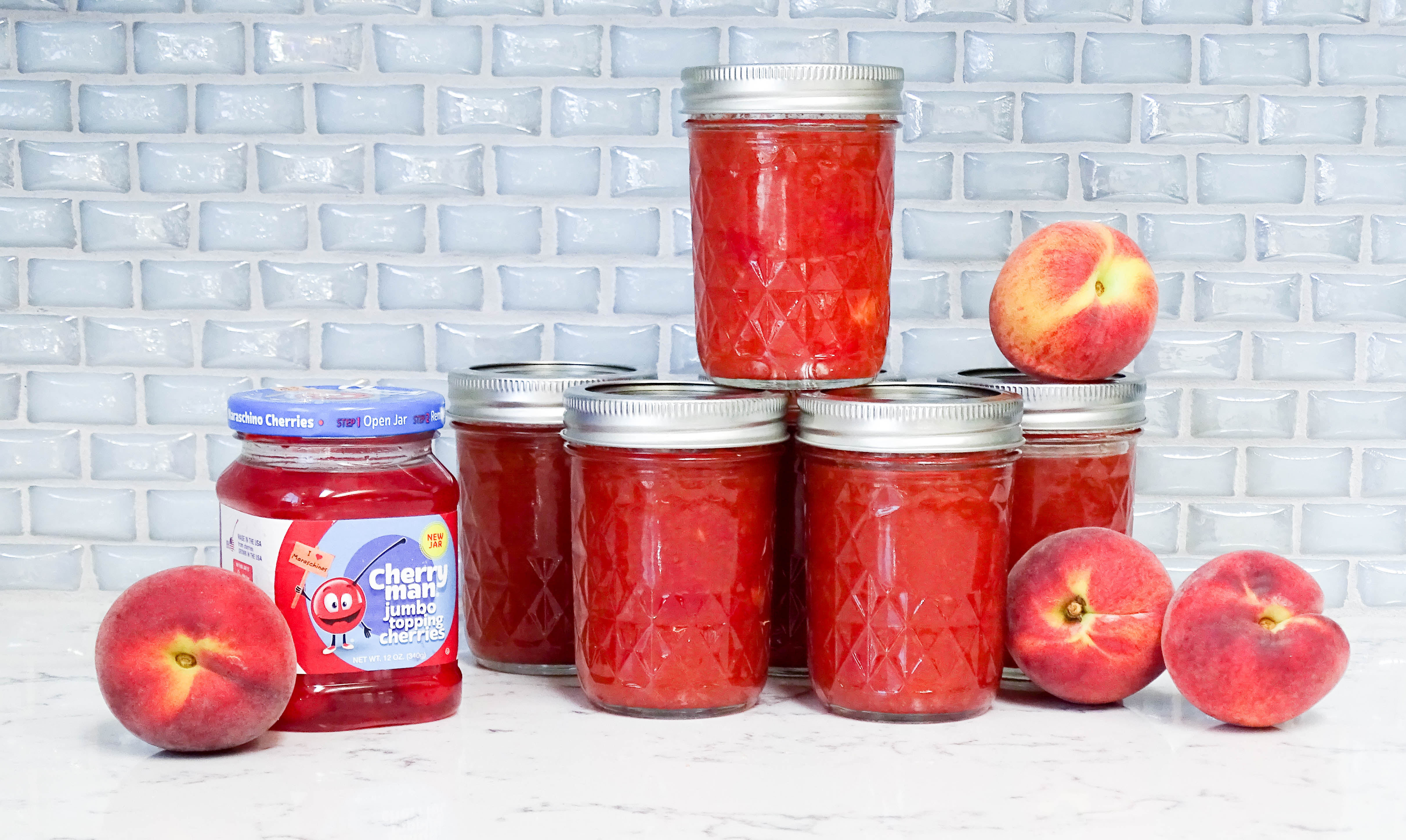 maraschino and peach jam