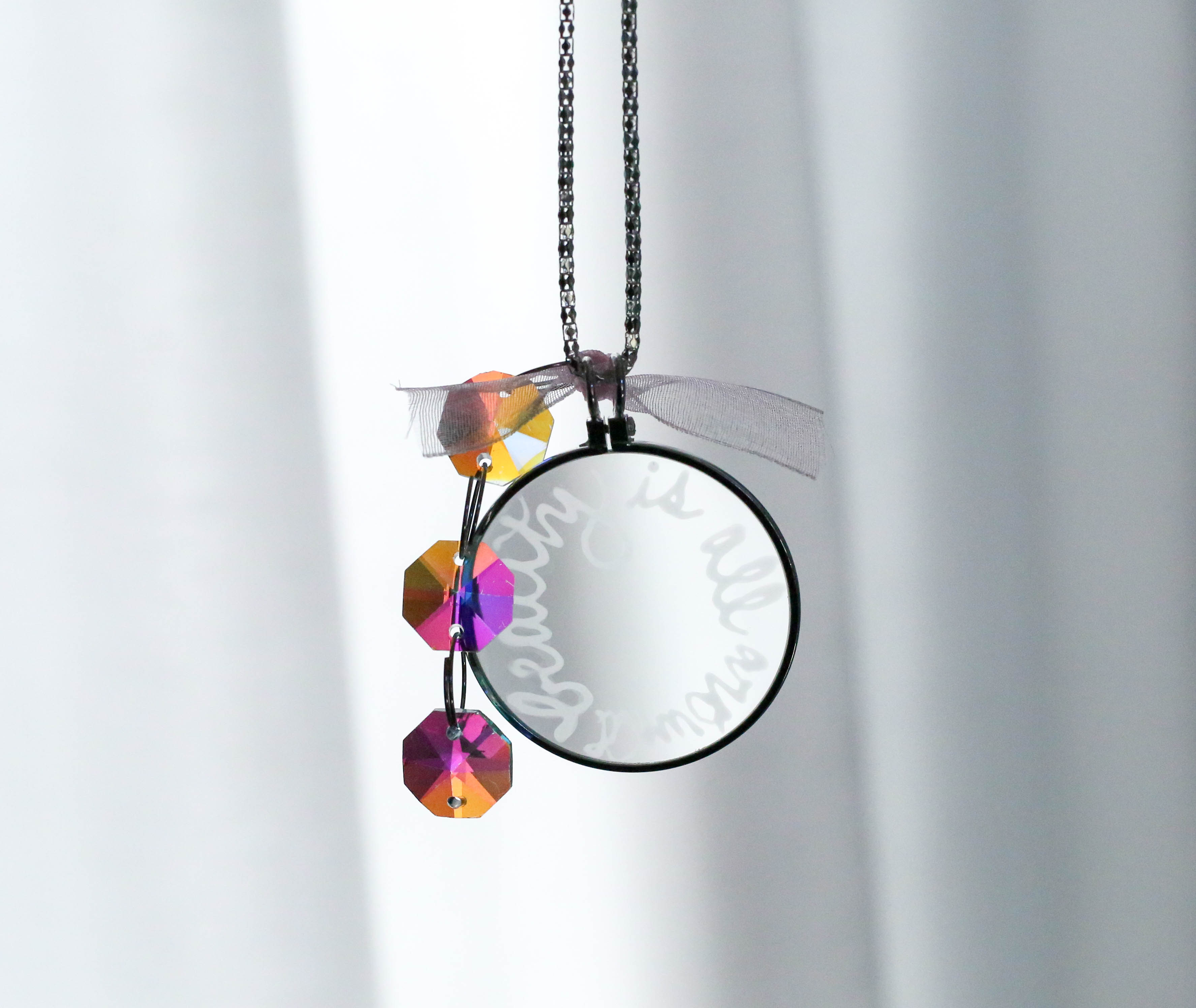 Etched store glass necklace