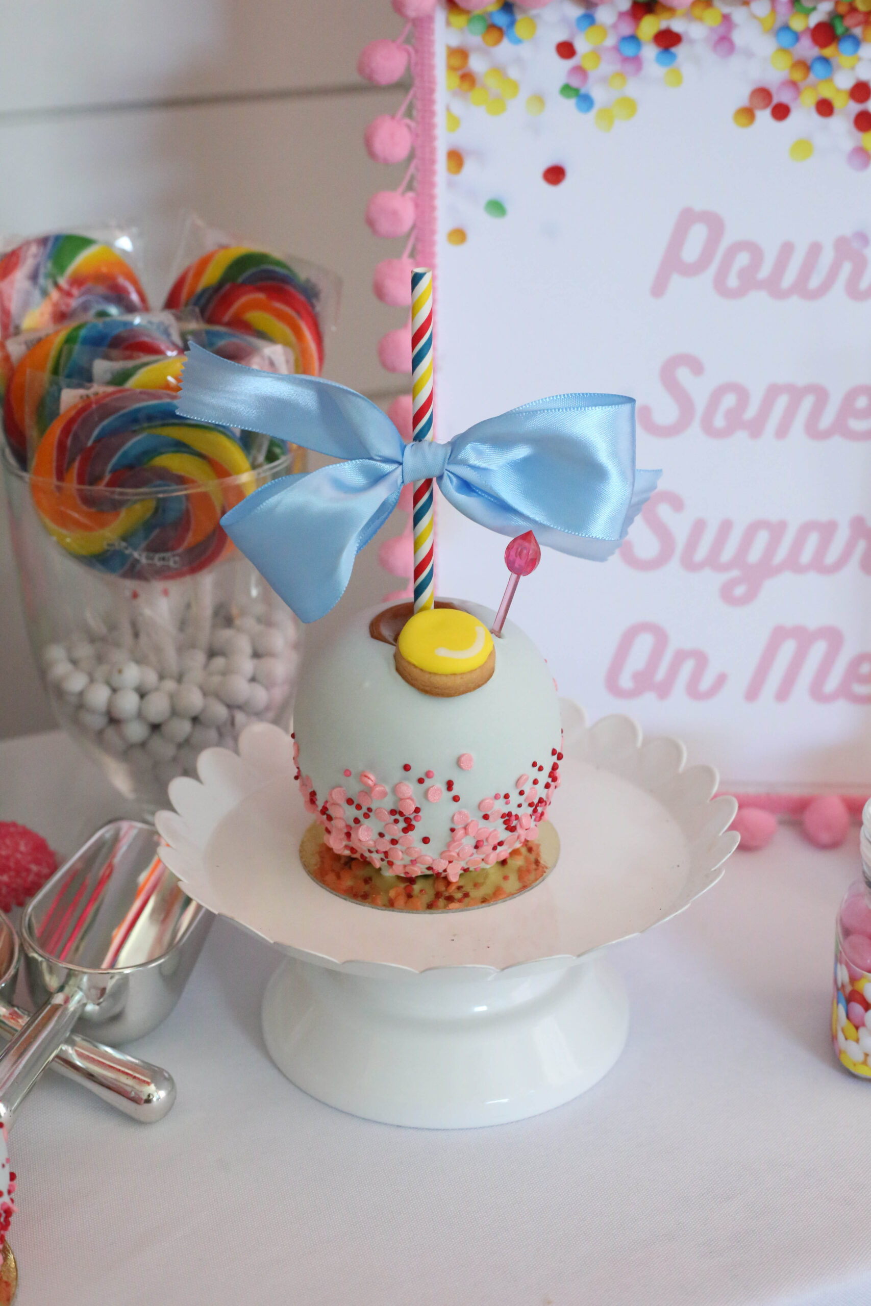 Candy party themed candy apple by Roni Sugar Creations by Ritzy Parties