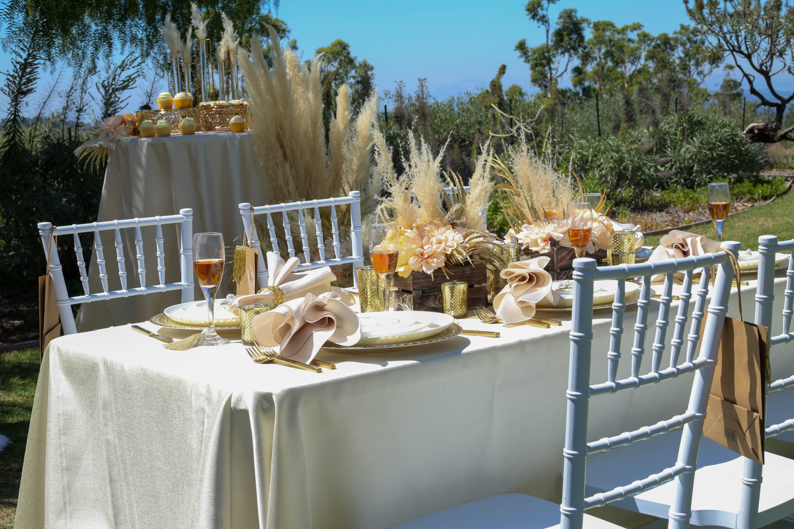 boho baby shower with pampas grass