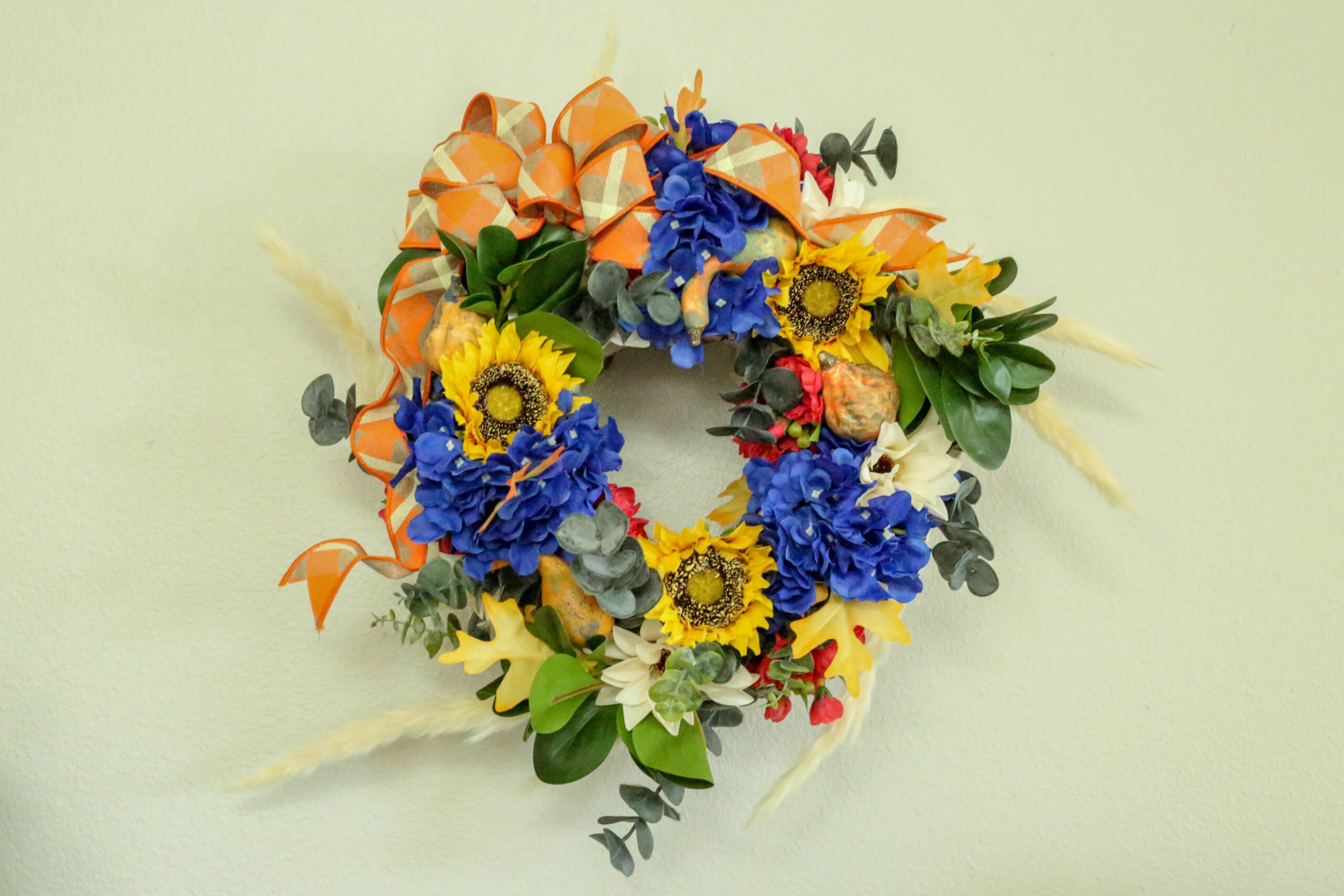 fall wreath with florals