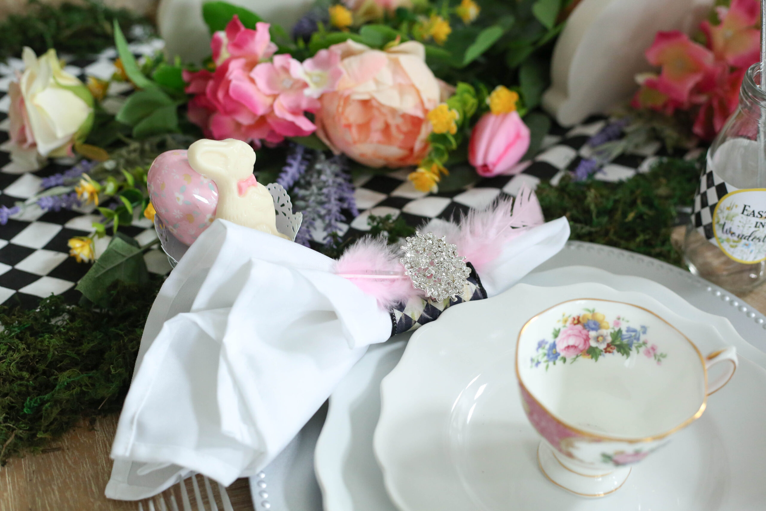 custom napkin rings for easter in wonderland