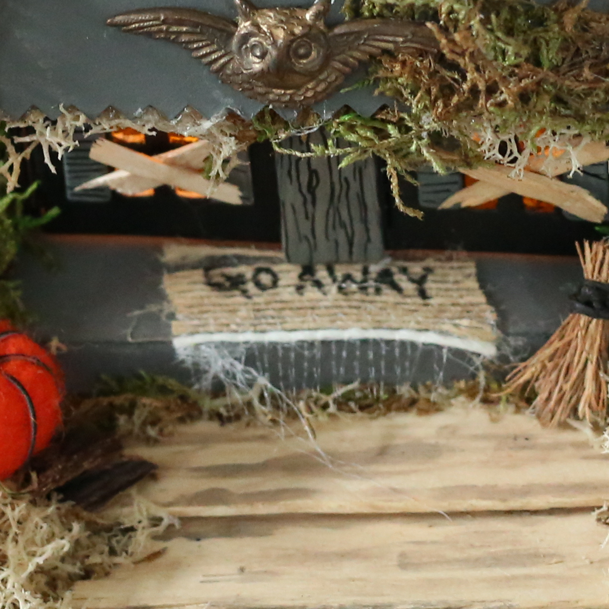 go away halloween doormat miniature crafts halloween decorating ideas halloween projects halloween crafting