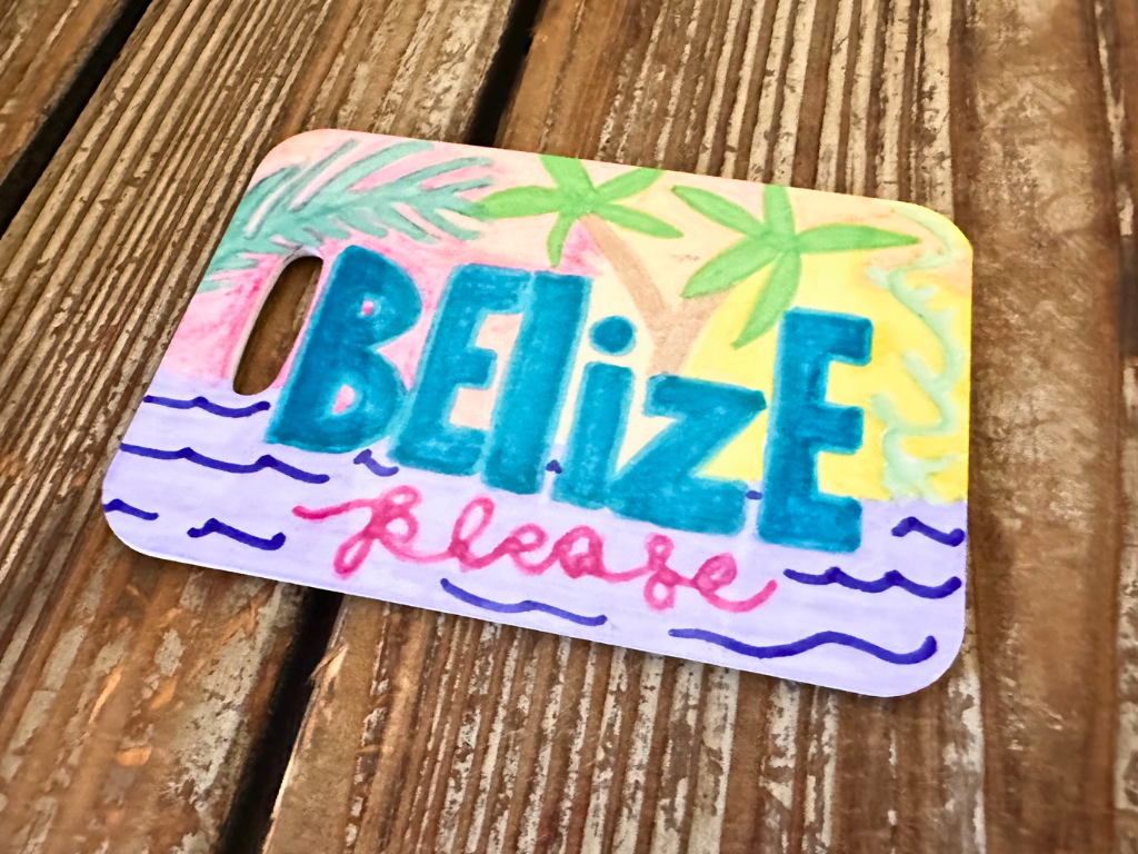 Belize travel accessories, what's the weather in Belize, use a heat press for sublimation art on luggage tags